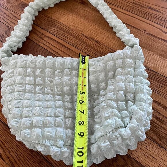 Pastel Green Cloud Bubble Quilt Shoulder Boho Bag Fairy Cottage Y2K 2000s Spring - Picture 7 of 7